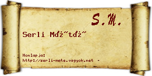 Serli Máté névjegykártya